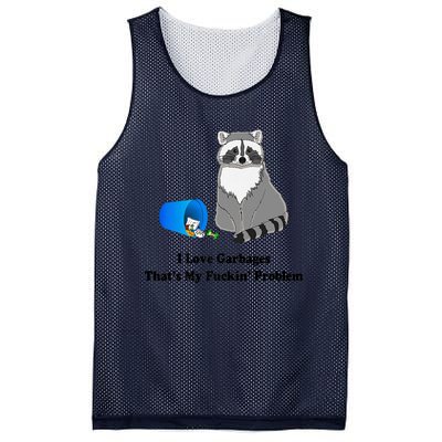 I Love Garbages That's My Fuckin Problem Funny Raccoon Love My Fucking Problem Mesh Reversible Basketball Jersey Tank