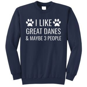 I Like Great Danes & Maybe 3 People Funny Puppy Dog Gift Sweatshirt