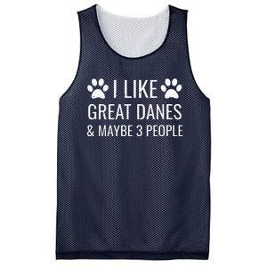 I Like Great Danes & Maybe 3 People Funny Puppy Dog Gift Mesh Reversible Basketball Jersey Tank