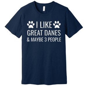 I Like Great Danes & Maybe 3 People Funny Puppy Dog Gift Premium T-Shirt