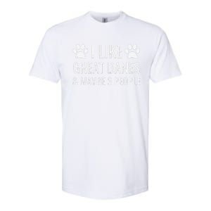 I Like Great Danes & Maybe 3 People Funny Puppy Dog Gift Softstyle CVC T-Shirt