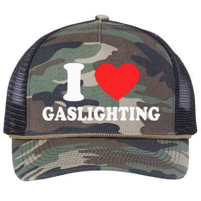 I Love Gaslighting I Heart Gaslighting Funny Gaslight Retro Rope Trucker Hat Cap