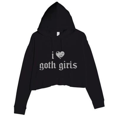 I Love Goth Crop Fleece Hoodie