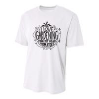 I Love Gardening From My Head Tomatoes Funny Gardener Garden Youth Performance Sprint T-Shirt