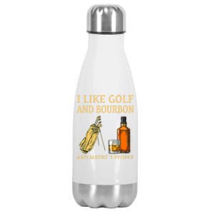 I Like Golf And Bourbon And Maybe 3 People Stainless Steel Insulated Water Bottle