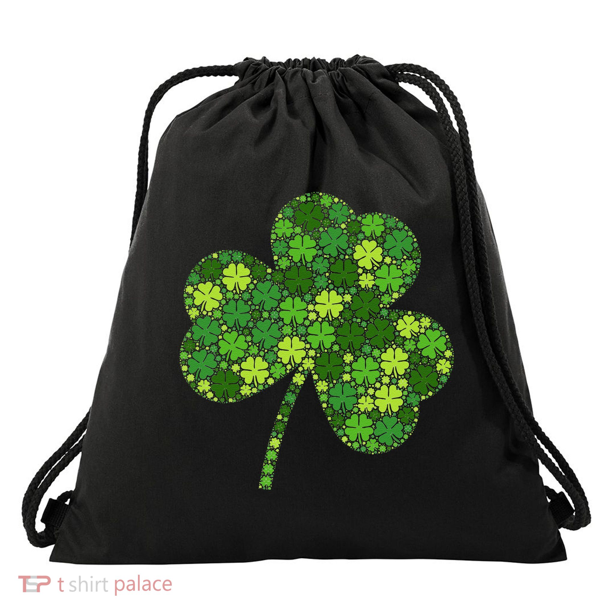 Irish Lucky Green Shamrock Clover Women St Patricks Day (2) Drawstring Bag