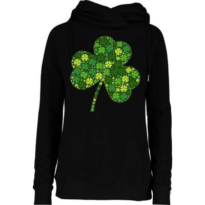 Irish Lucky Green Shamrock Clover Women St Patricks Day (2) Womens Funnel Neck Pullover Hood