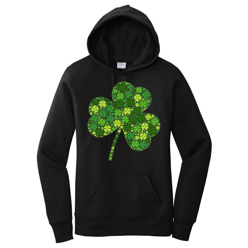 Irish Lucky Green Shamrock Clover Women St Patricks Day (2) Women's Pullover Hoodie