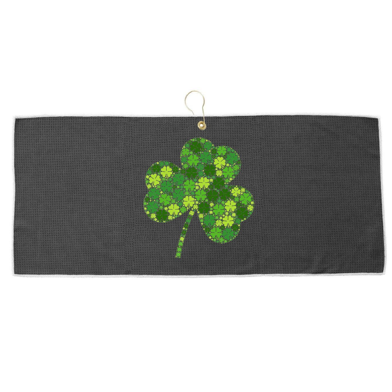 Irish Lucky Green Shamrock Clover Women St Patricks Day (2) Large Microfiber Waffle Golf Towel