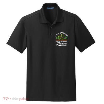 I Love Gardening From My Head Tomatoes Funny Gardener Dry Zone Grid Polo