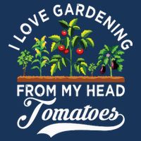 I Love Gardening From My Head Tomatoes Funny Gardener 7 Panel Mesh Trucker Snapback Hat