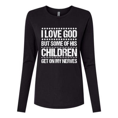 I Love God Tee Funny Christian Vintage Design Jesus Prayer Funny Gift Womens Cotton Relaxed Long Sleeve T-Shirt