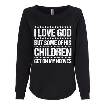 I Love God Tee Funny Christian Vintage Design Jesus Prayer Funny Gift Womens California Wash Sweatshirt