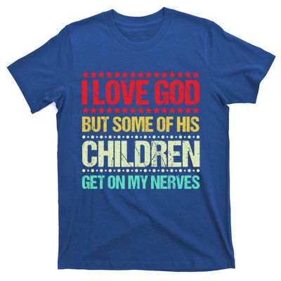 I Love God Tee Funny Christian Vintage Design Jesus Prayer Cute Gift T-Shirt