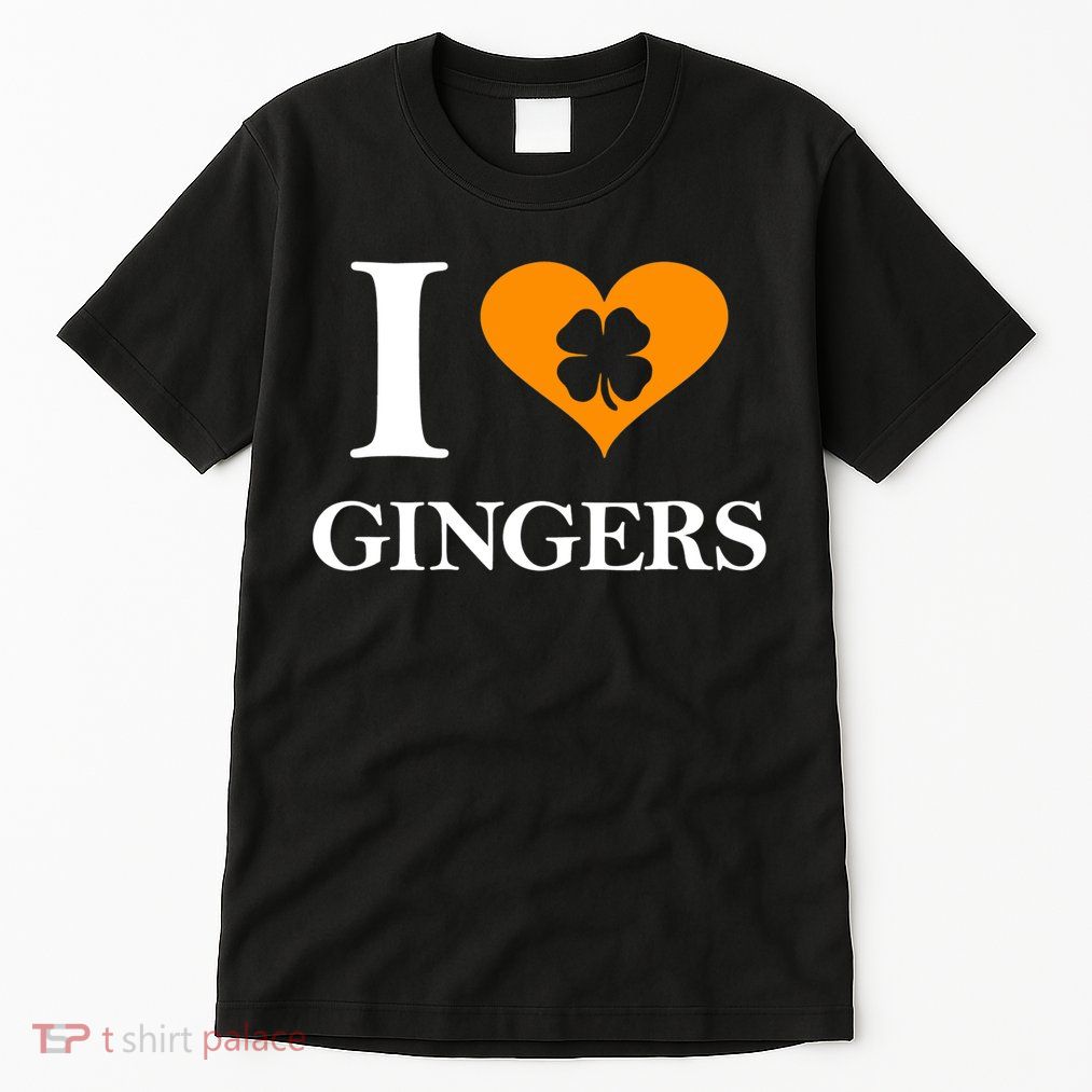 I Love Gingers Heart Shamrock Redhead Lover Shirt Tall T-Shirt