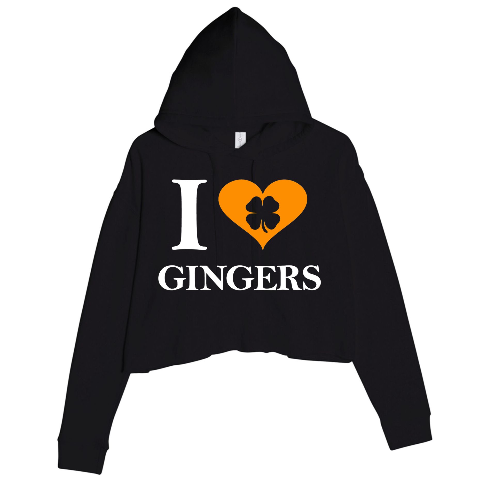 I Love Gingers Heart Shamrock Redhead Lover Shirt Crop Fleece Hoodie
