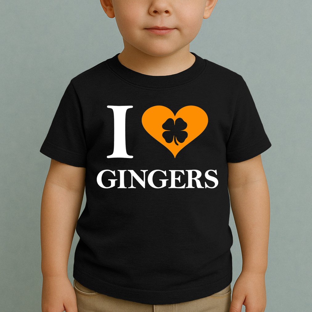 I Love Gingers Heart Shamrock Redhead Lover Shirt Toddler T-Shirt