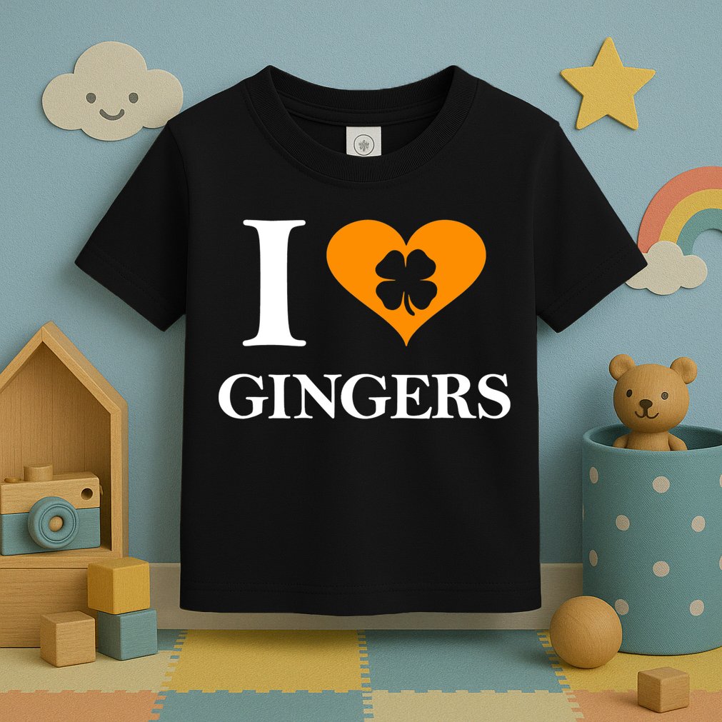 I Love Gingers Heart Shamrock Redhead Lover Shirt Toddler T-Shirt