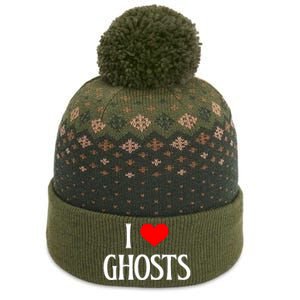 I Love Ghosts I Heart Ghosts Halloween Wraith Ghost Lover The Baniff Cuffed Pom Beanie