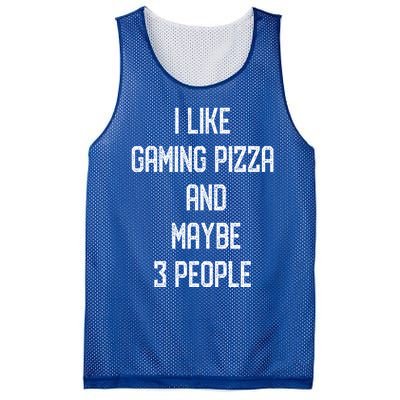 I Like Gaming Pizza And Maybe 3 People Game Pizza Lover Funny Gift Mesh Reversible Basketball Jersey Tank