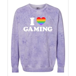 I Love Gaming Funny Video Pc Tabletop Gaymer Rpg Game Pride Gift Colorblast Crewneck Sweatshirt