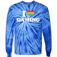 I Love Gaming Funny Video Pc Tabletop Gaymer Rpg Game Pride Gift Tie-Dye Long Sleeve Shirt