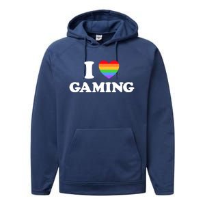 I Love Gaming Funny Video Pc Tabletop Gaymer Rpg Game Pride Gift Performance Fleece Hoodie