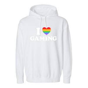 I Love Gaming Funny Video Pc Tabletop Gaymer Rpg Game Pride Gift Garment-Dyed Fleece Hoodie