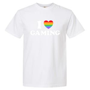 I Love Gaming Funny Video Pc Tabletop Gaymer Rpg Game Pride Gift Garment-Dyed Heavyweight T-Shirt