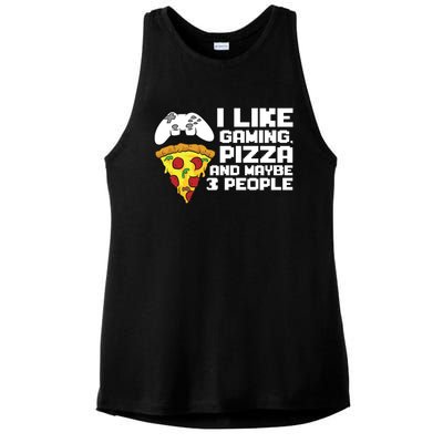 I Like Gaming Pizza And Maybe Like 3 People Gift Ladies PosiCharge Tri-Blend Wicking Tank