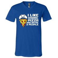 I Like Gaming Pizza And Maybe Like 3 People Gift V-Neck T-Shirt