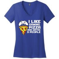 I Like Gaming Pizza And Maybe Like 3 People Gift Women's V-Neck T-Shirt