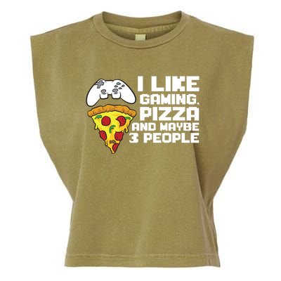 I Like Gaming Pizza And Maybe Like 3 People Gift Garment-Dyed Women's Muscle Tee