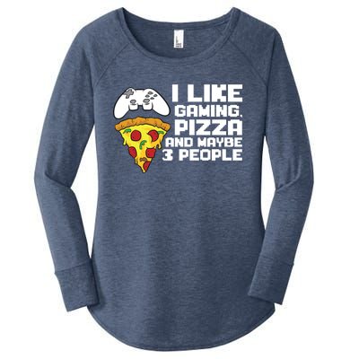 I Like Gaming Pizza And Maybe Like 3 People Gift Women's Perfect Tri Tunic Long Sleeve Shirt