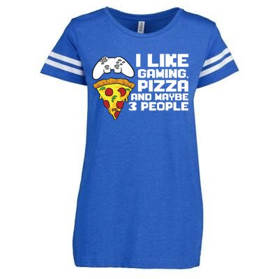 I Like Gaming Pizza And Maybe Like 3 People Gift Enza Ladies Jersey Football T-Shirt