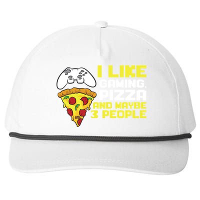 I Like Gaming Pizza And Maybe Like 3 People Gift Snapback Five-Panel Rope Hat