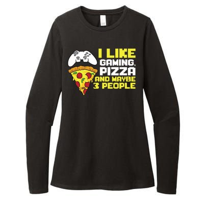 I Like Gaming Pizza And Maybe Like 3 People Gift Womens CVC Long Sleeve Shirt