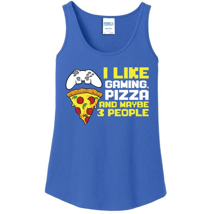 I Like Gaming Pizza And Maybe Like 3 People Gift Ladies Essential Tank