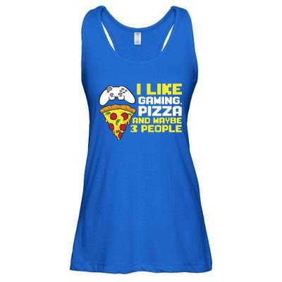 I Like Gaming Pizza And Maybe Like 3 People Gift Ladies Essential Flowy Tank