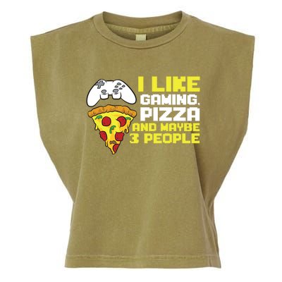 I Like Gaming Pizza And Maybe Like 3 People Gift Garment-Dyed Women's Muscle Tee