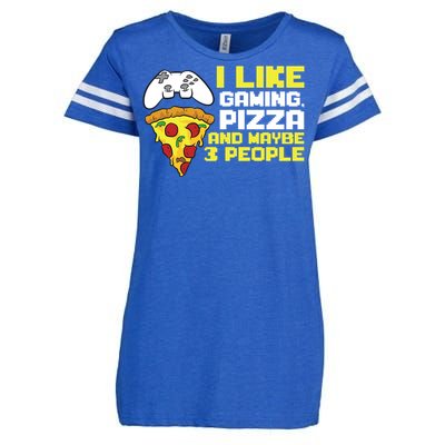 I Like Gaming Pizza And Maybe Like 3 People Gift Enza Ladies Jersey Football T-Shirt