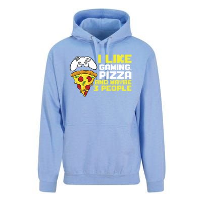 I Like Gaming Pizza And Maybe Like 3 People Gift Unisex Surf Hoodie