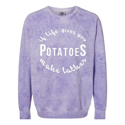 If Life Gives You Patatoes Make Latkes Jewish Hanukkah Jewish Colorblast Crewneck Sweatshirt