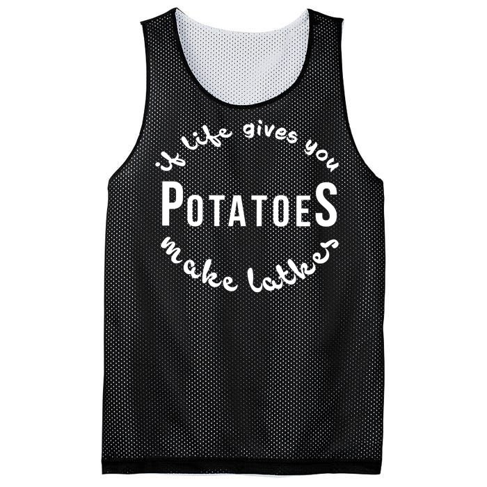 If Life Gives You Patatoes Make Latkes Jewish Hanukkah Jewish Mesh Reversible Basketball Jersey Tank