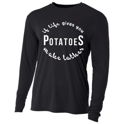 If Life Gives You Patatoes Make Latkes Jewish Hanukkah Jewish Cooling Performance Long Sleeve Crew