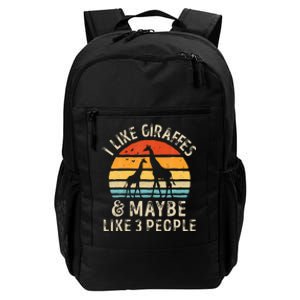 I Like Giraffes And Maybe 3 People Funny Giraffe Lover Retro Daily Commute Backpack