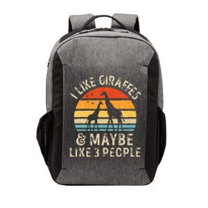 I Like Giraffes And Maybe 3 People Funny Giraffe Lover Retro Vector Backpack