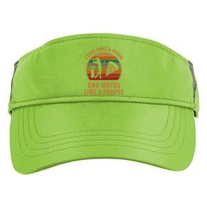 I Like Golf And Pizza And Maybe Like 3 People Retro Funny Cool Gift Adult Drive Performance Visor