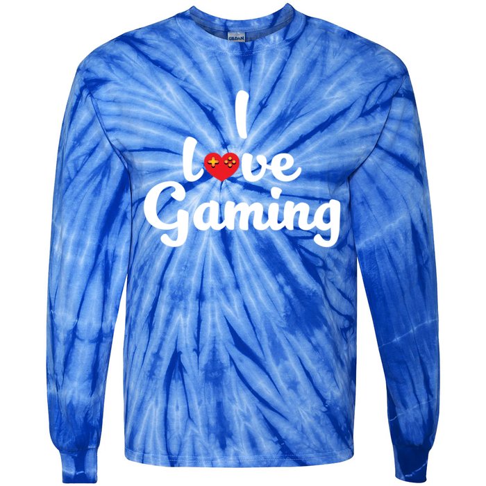 I Love Gaming! Ich Liebe Zocken! Gaming Console Meaningful Gift Tie-Dye Long Sleeve Shirt