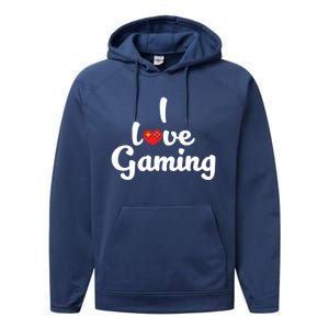 I Love Gaming! Ich Liebe Zocken! Gaming Console Meaningful Gift Performance Fleece Hoodie